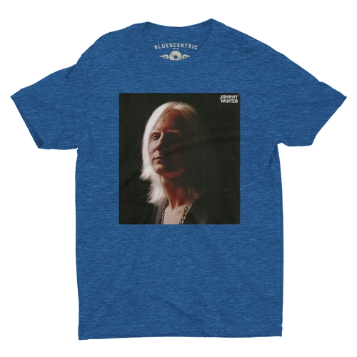 1969 Johnny Winter T-Shirt - Lightweight Vintage Style - heatherbbblue