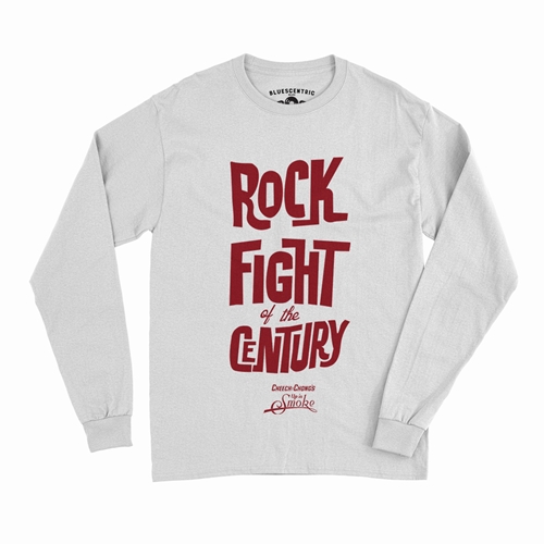 Rock Fight of the Century Cheech and Chong Long Sleeve T-Shirt - longsleevewhite
