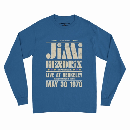 Jimi Hendrix Live at Berkeley Long Sleeve T-Shirt - longsleeveblue