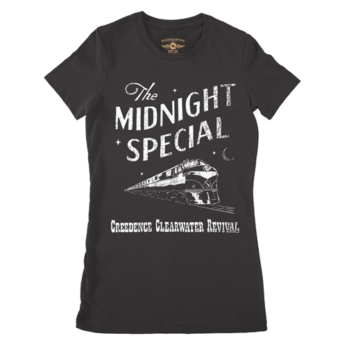 Creedence Clearwater Revival Midnight Special Ladies T Shirt - Relaxed Fit - ladiesvintageblack