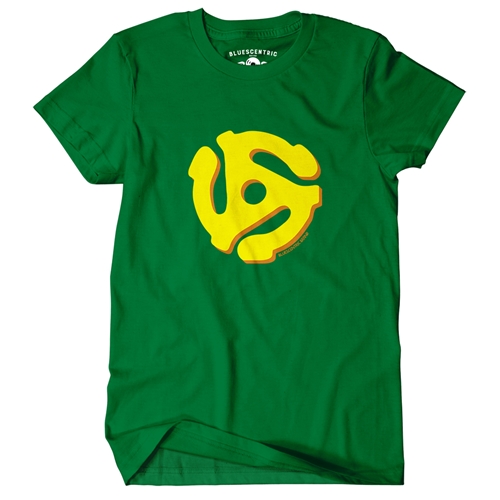 45 Record Adapter T-Shirt - Classic Heavy Cotton - classickellygreen