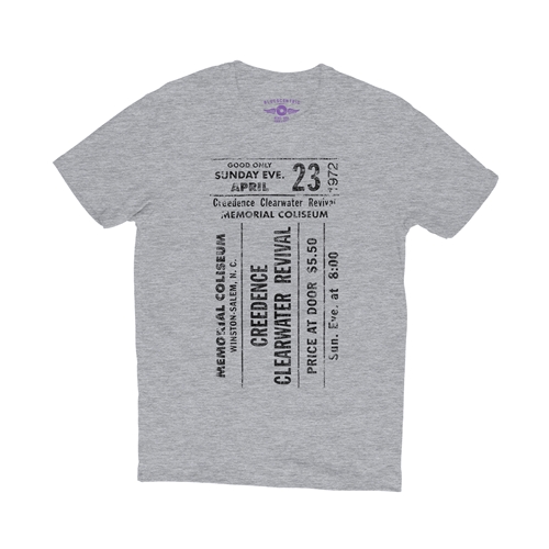 CCR Concert Ticket T-Shirt - Lightweight Vintage Style - heatherathletic