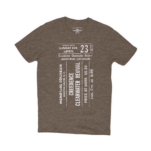 CCR Concert Ticket T-Shirt - Lightweight Vintage Style - heatherbigmuddy