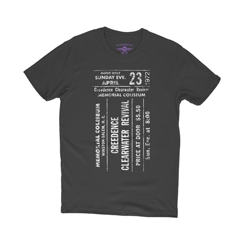 CCR Concert Ticket T-Shirt - Lightweight Vintage Style - vintageblack