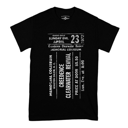 CCR Concert Ticket T-Shirt - Classic Heavy Cotton - classicblack