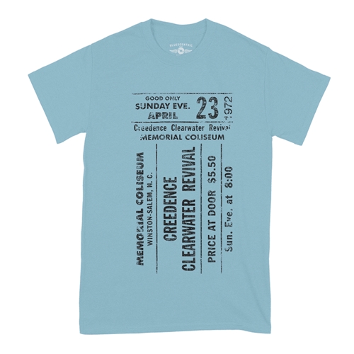 CCR Concert Ticket T-Shirt - Classic Heavy Cotton - classiclightblue