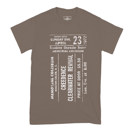 CCR Concert Ticket T-Shirt - Classic Heavy Cotton - classictaupe
