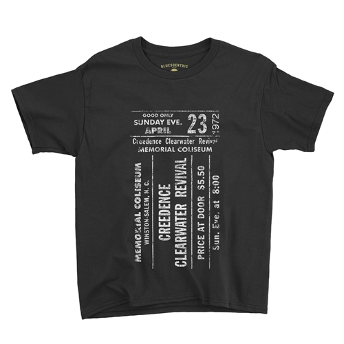 CCR Concert Ticket Youth T-Shirt - Lightweight Vintage Children - youthblack