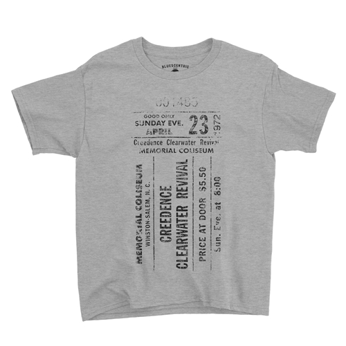 CCR Concert Ticket Youth T-Shirt - Lightweight Vintage Children - youthheatherathletic
