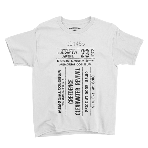 CCR Concert Ticket Youth T-Shirt - Lightweight Vintage Children - youthwhite