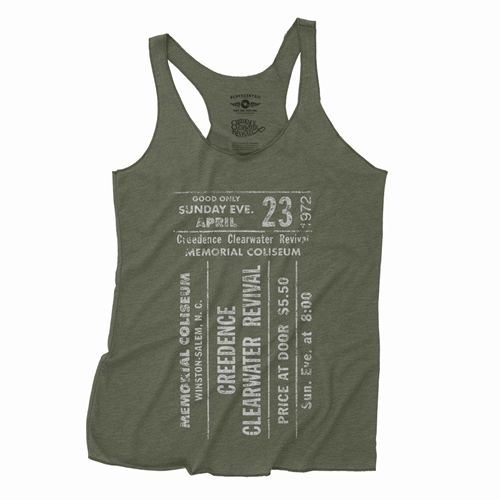 CCR Concert Ticket Racerback Tank - Women