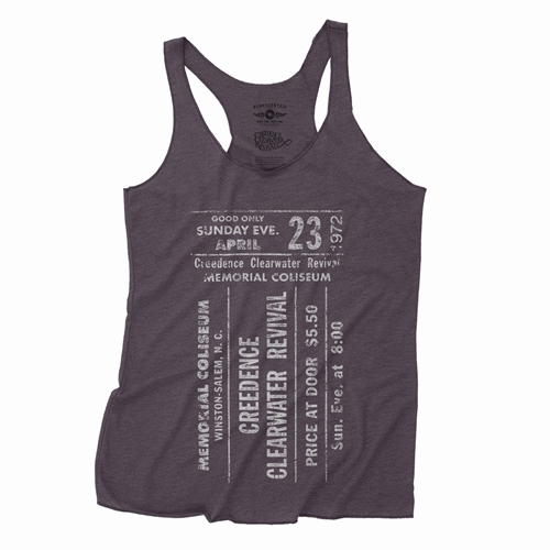 CCR Concert Ticket Racerback Tank - Women