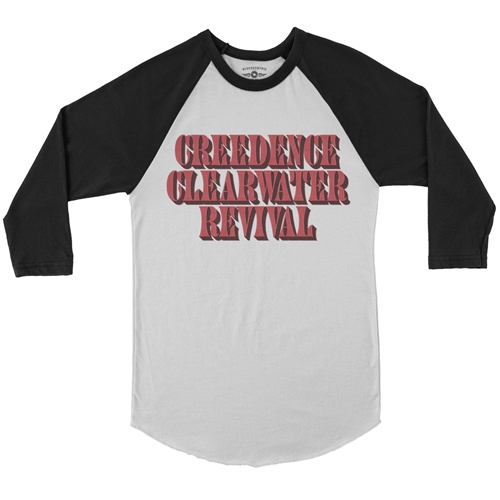 Creedence Clearwater Revival Baseball T-Shirt - raglanwhiteblacksleeve