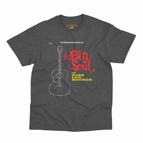 CLOSEOUT The Big Soul of John Lee Hooker T-Shirt - Classic Heavy Cotton - classicheathergrey