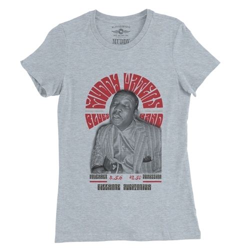 Muddy Waters at The Fillmore Ladies T Shirt - Relaxed Fit - ladiesheatherprismblue