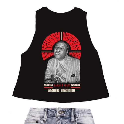 Muddy Waters at The Fillmore Racerback Crop Top - Women