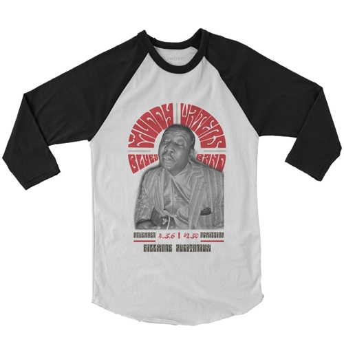 Muddy Waters at The Fillmore Baseball T-Shirt - white