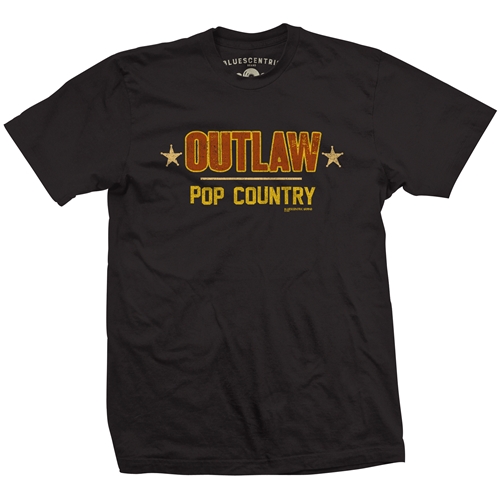 ligegyldighed død Måler Black "Outlaw Pop Country" T-Shirt - Classic Heavy Cotton