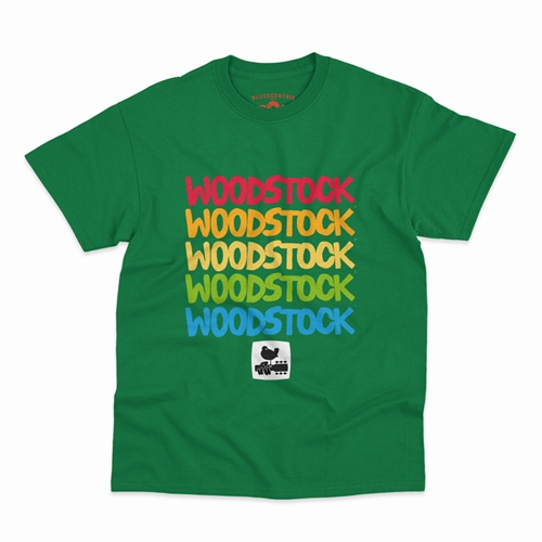 Woodstock Rainbow T-Shirt - Classic Heavy Cotton - classickellygreen