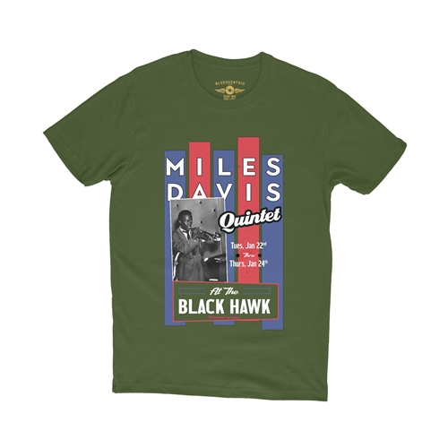 Miles Davis Concert T-Shirt - Lightweight Vintage Style - olive
