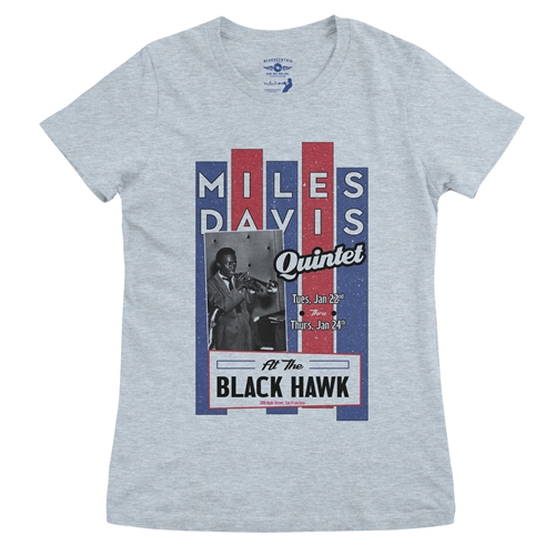 Miles Davis Concert Ladies T Shirt - Relaxed Fit - ladiesheatherprismblue