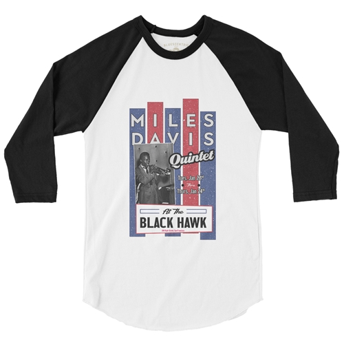Miles Davis Concert Baseball T-Shirt - white