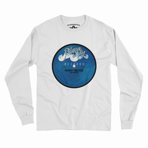 Muddy Waters Blue Sky Vinyl Long Sleeve T-Shirt - longsleevewhite