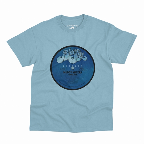 Muddy Waters Blue Sky Vinyl T-Shirt - Classic Heavy Cotton - classiclightblue