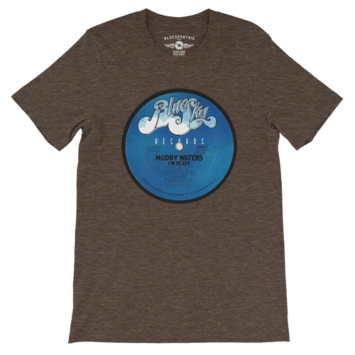 Muddy Waters Blue Sky Vinyl T-Shirt - Lightweight Vintage Style - heatherbigmuddy
