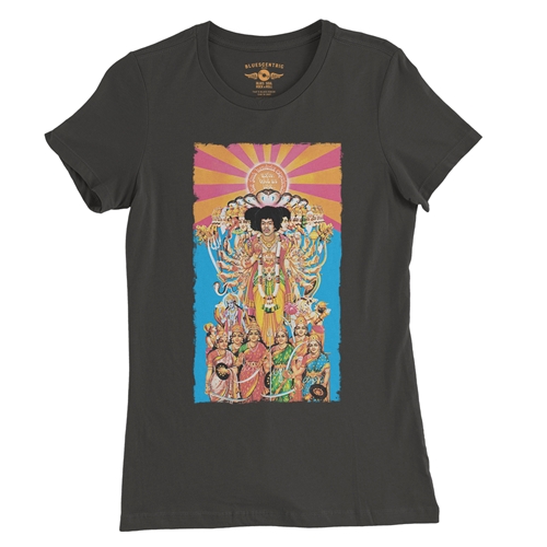 Jimi Hendrix Axis Bold as Love Album Ladies T Shirt - Relaxed Fit - ladiesvintageblack