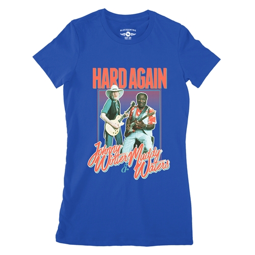 Muddy Waters & Johnny Winter Hard Again Ladies T Shirt - Relaxed Fit - ladiesblue
