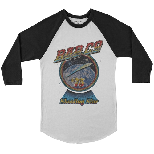 Bad Company Shooting Star Baseball T-Shirt - raglanwhiteblacksleeve