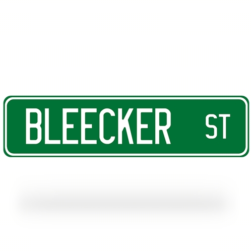 New Plastic Road Sign Great Bleecker Street Sign New York City Manhattan for Outdoor & Indoor 3x9 Inch 