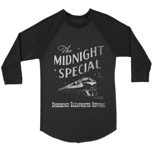 Ltd. Edition Creedence Clearwater Revival Midnight Special Baseball T-Shirt - blackheatherblack