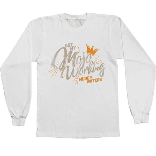 Muddy Waters Mojo Working Long Sleeve T-Shirt - longsleevewhite