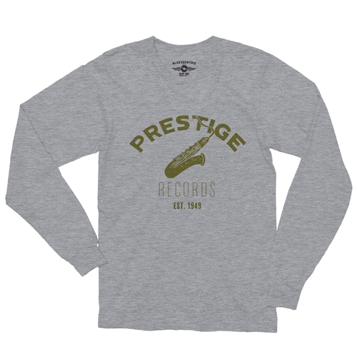 CLOSEOUT Prestige Records Saxophone Long Sleeve T-Shirt - longsleeveathleticheather