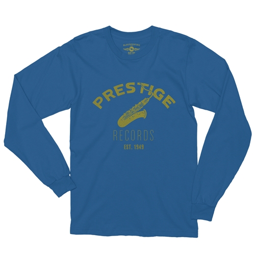CLOSEOUT Prestige Records Saxophone Long Sleeve T-Shirt - longsleeveblue