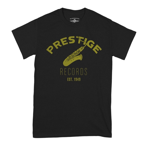 CLOSEOUT Prestige Records Saxophone T-Shirt - Classic Heavy Cotton - classicblack