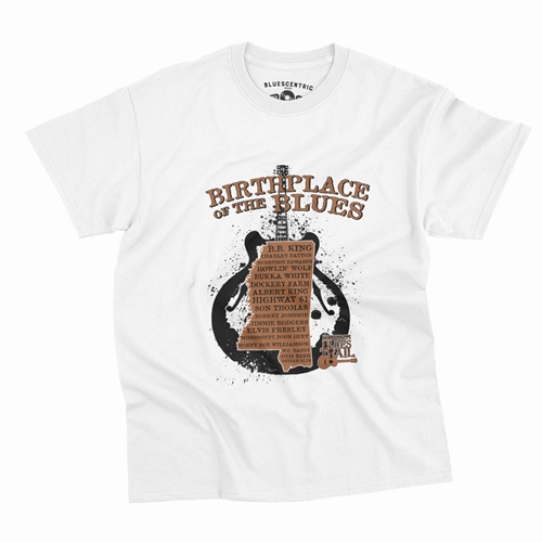 Birthplace of the Blues Trail T-Shirt - Classic Heavy Cotton - white