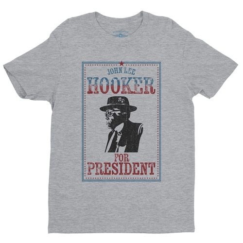 Official John Lee Hooker for President T-Shirt - Lightweight Vintage Style - heatherathletic