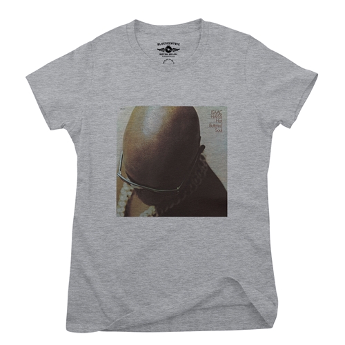 CLOSEOUT Isaac Hayes Hot Buttered Soul Ladies T Shirt - ladiesheathergrey