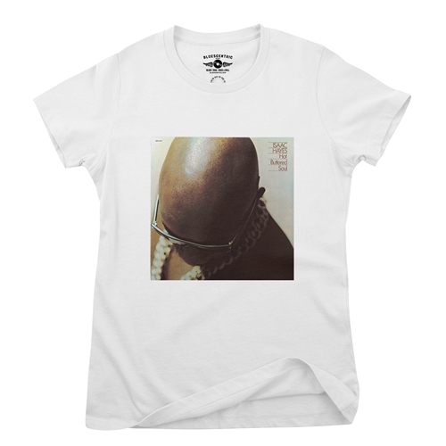 CLOSEOUT Isaac Hayes Hot Buttered Soul Ladies T Shirt - white