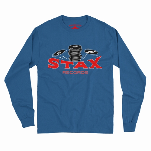 CLOSEOUT Stax Records Stax of Wax Long Sleeve T-Shirt - longsleeveblue