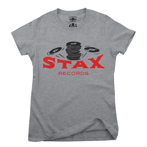 CLOSEOUT Stax Records Stax of Wax Ladies T Shirt - ladiesheathergrey