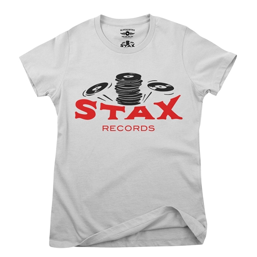 CLOSEOUT Stax Records Stax of Wax Ladies T Shirt - white