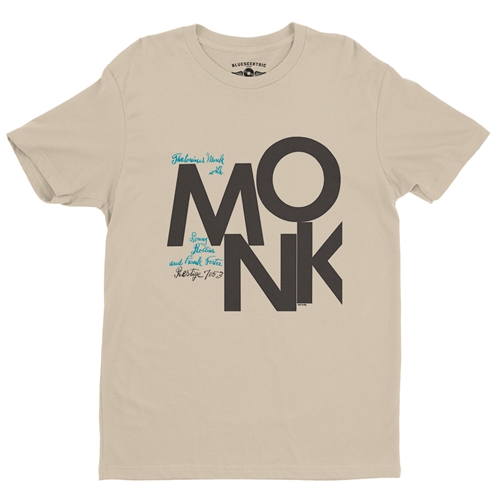CLOSEOUT Thelonious Monk MONK Prestige 7053 T-Shirt - Lightweight Vintage Style - vintagecream