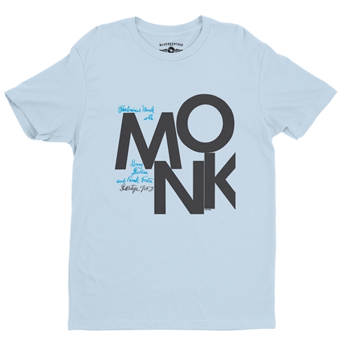 CLOSEOUT Thelonious Monk MONK Prestige 7053 T-Shirt - Lightweight Vintage Style - vintagethrowbackblue