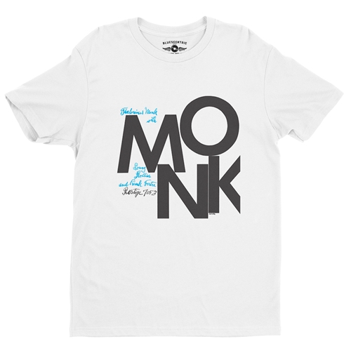 CLOSEOUT Thelonious Monk MONK Prestige 7053 T-Shirt - Lightweight Vintage Style - white
