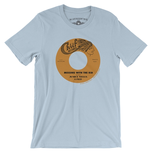 Messin With The Kid Vinyl Record T-Shirt - Lightweight Vintage Style - vintagethrowbackblue