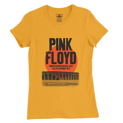 Pink Floyd Pompeii Vintage Concert Ladies T Shirt - Relaxed Fit - ladiesgold